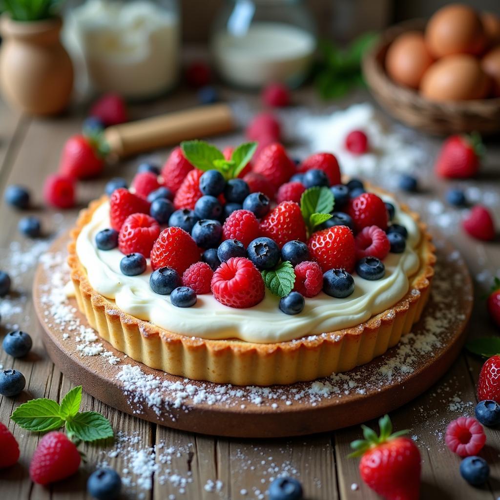 Heavenly Berry Tart with Whipped Cream