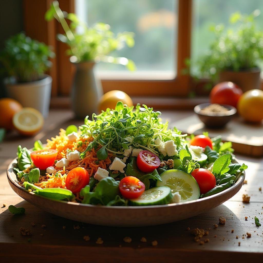 Vibrant Microgreens Salad with Citrus Vinaigrette