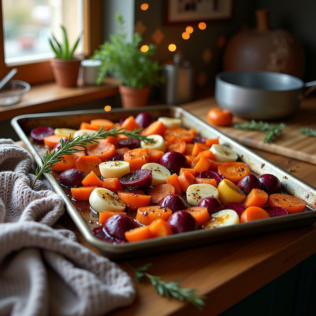 Roasted Root Vegetable Medley with Honey-Balsamic Glaze