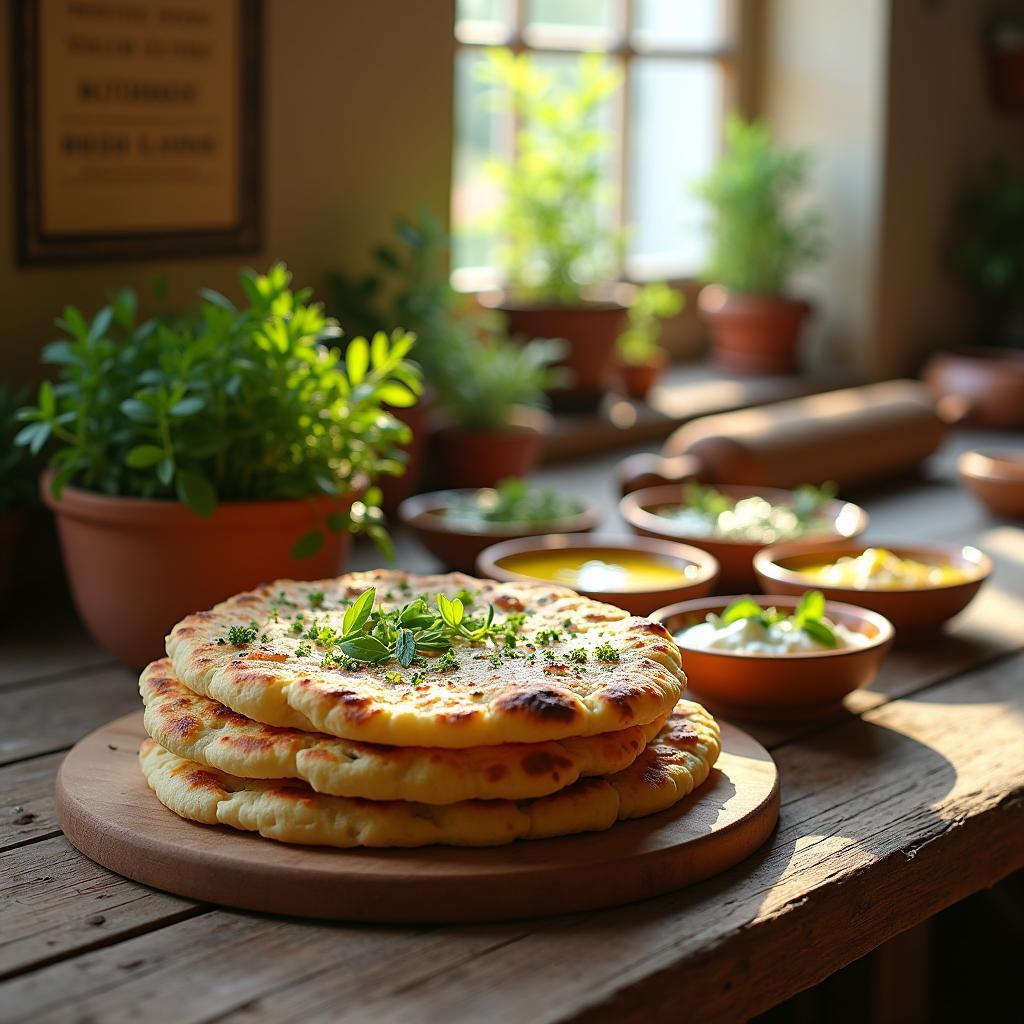 Herbed Garlic Flatbreads with a Twist