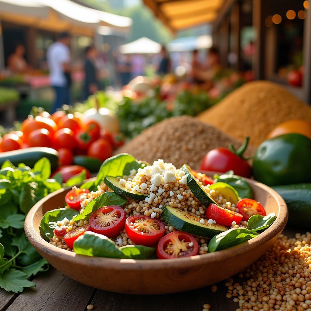 Hearty Ancient Grains Salad with Roasted Vegetables