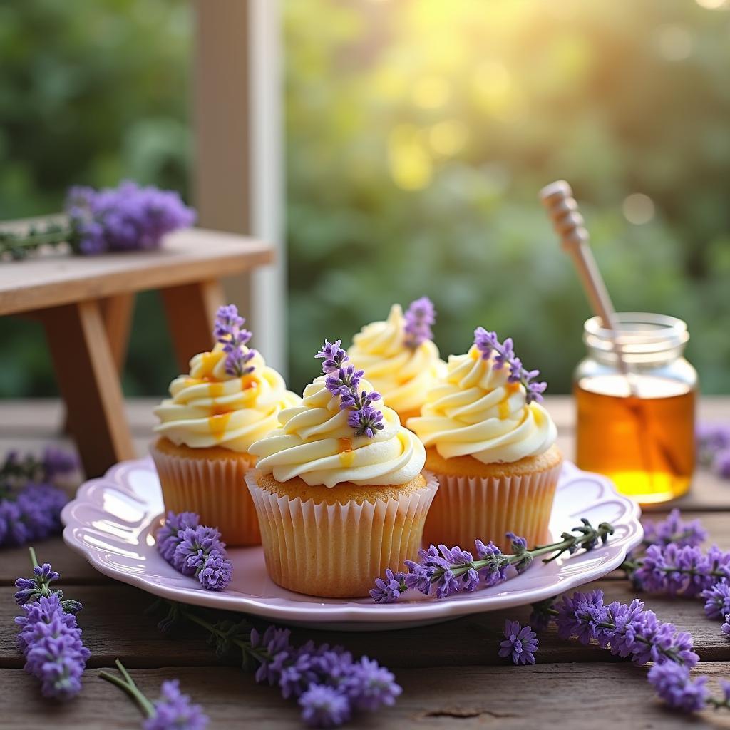 Whimsical Lavender Honey Cupcakes