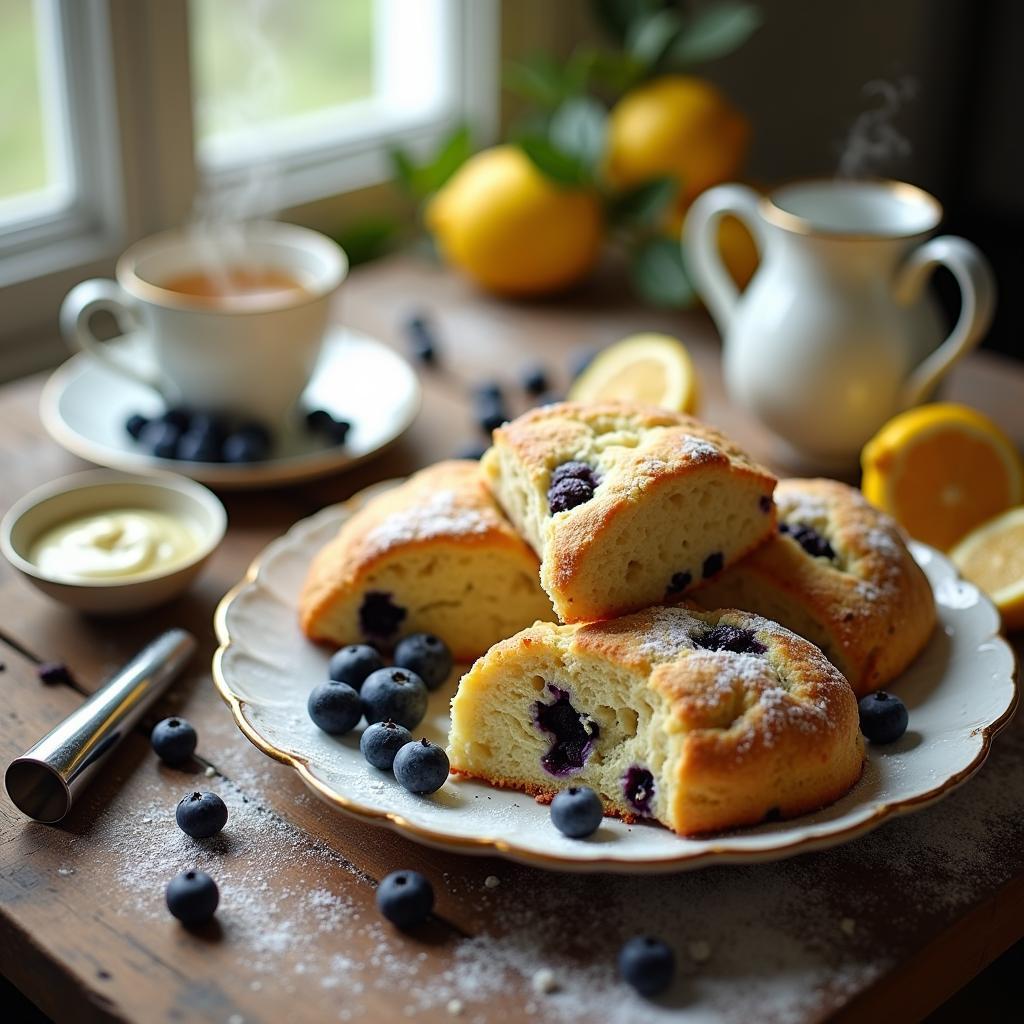 Heavenly Lemon Blueberry Scones