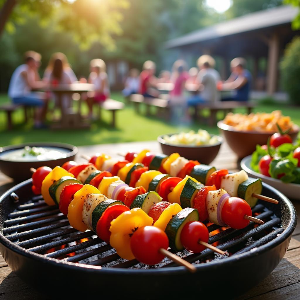 Colorful Rainbow Vegetable Kebabs with Zesty Herb Marinade