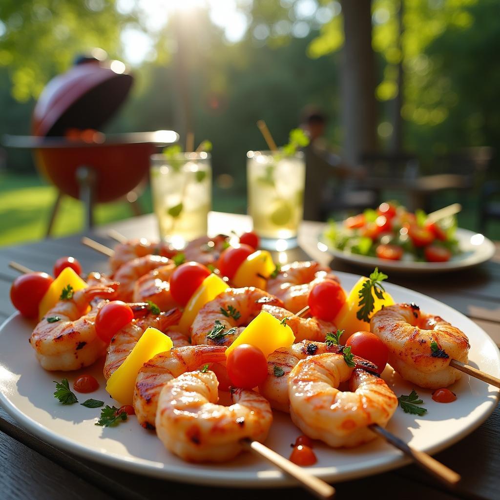 Charred Citrus Herb Shrimp Skewers