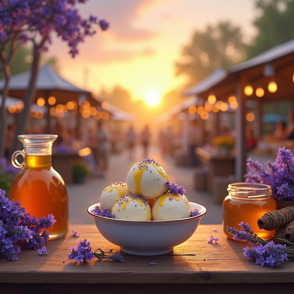 Whimsical Lavender Honey Ice Cream