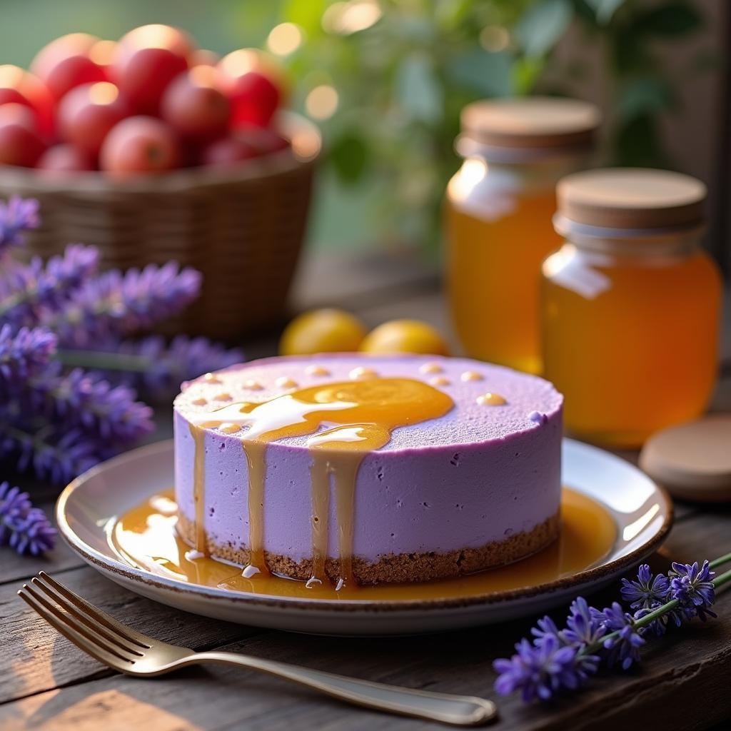 Whimsical Lavender Honey Cheesecake