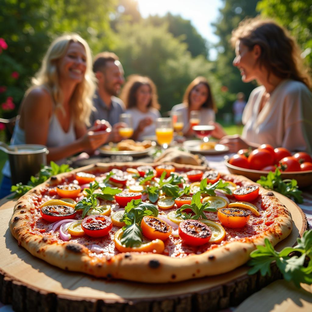 Garden of Flavor: Roasted Vegetable and Goat Cheese Pizza