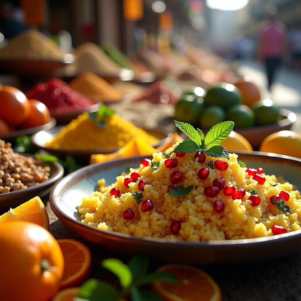 Golden Citrus Couscous with Pomegranate & Mint