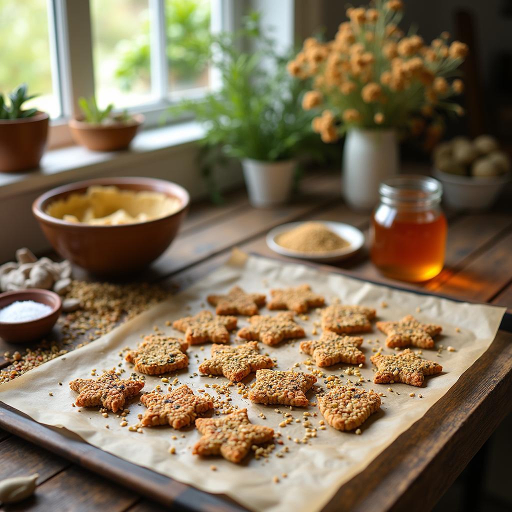 Whimsical Seeded Crackers with a Touch of Honey