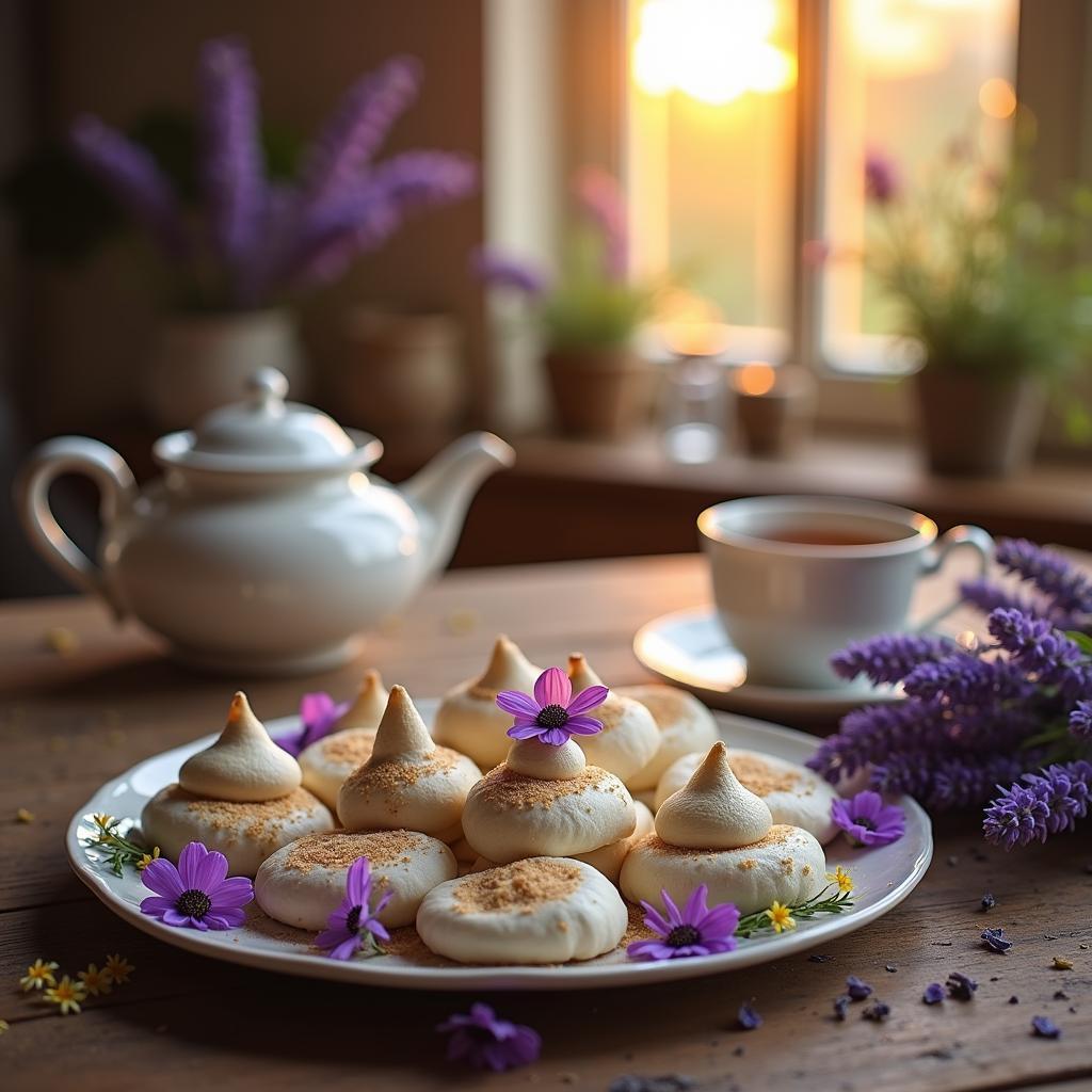 Whimsical Lavender Honey Meringues