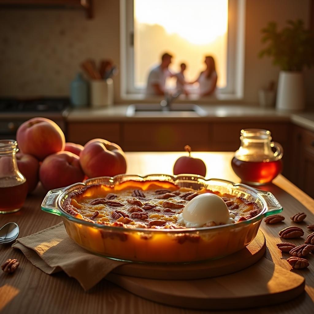 Maple Pecan Peach Cobbler