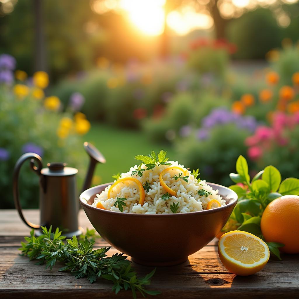 Garden Herb Infused Rice with Citrus Zest