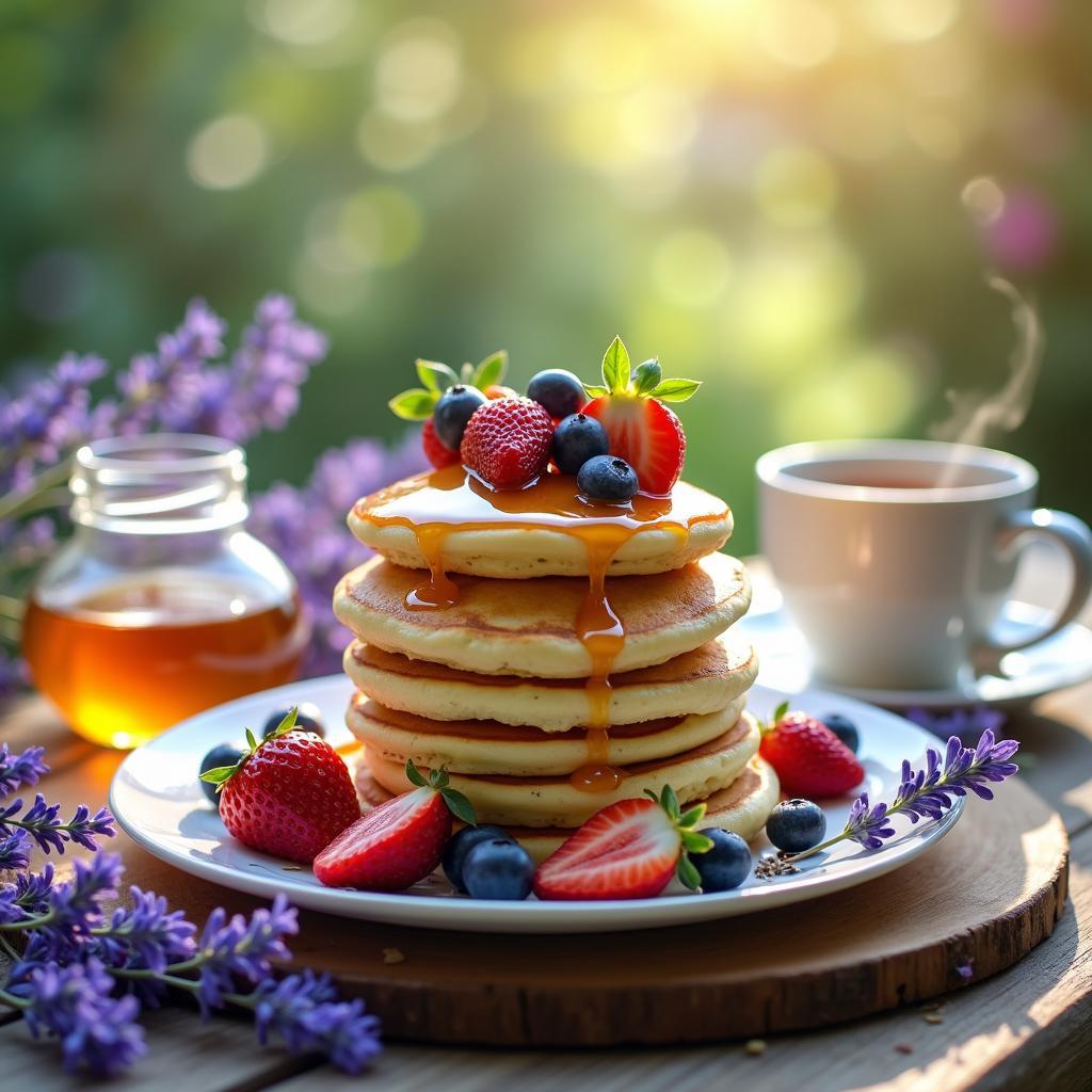 Whimsical Lavender Honey Pancakes