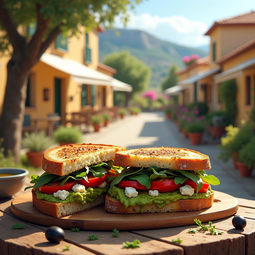 Exquisite Mediterranean Fusion Sandwich