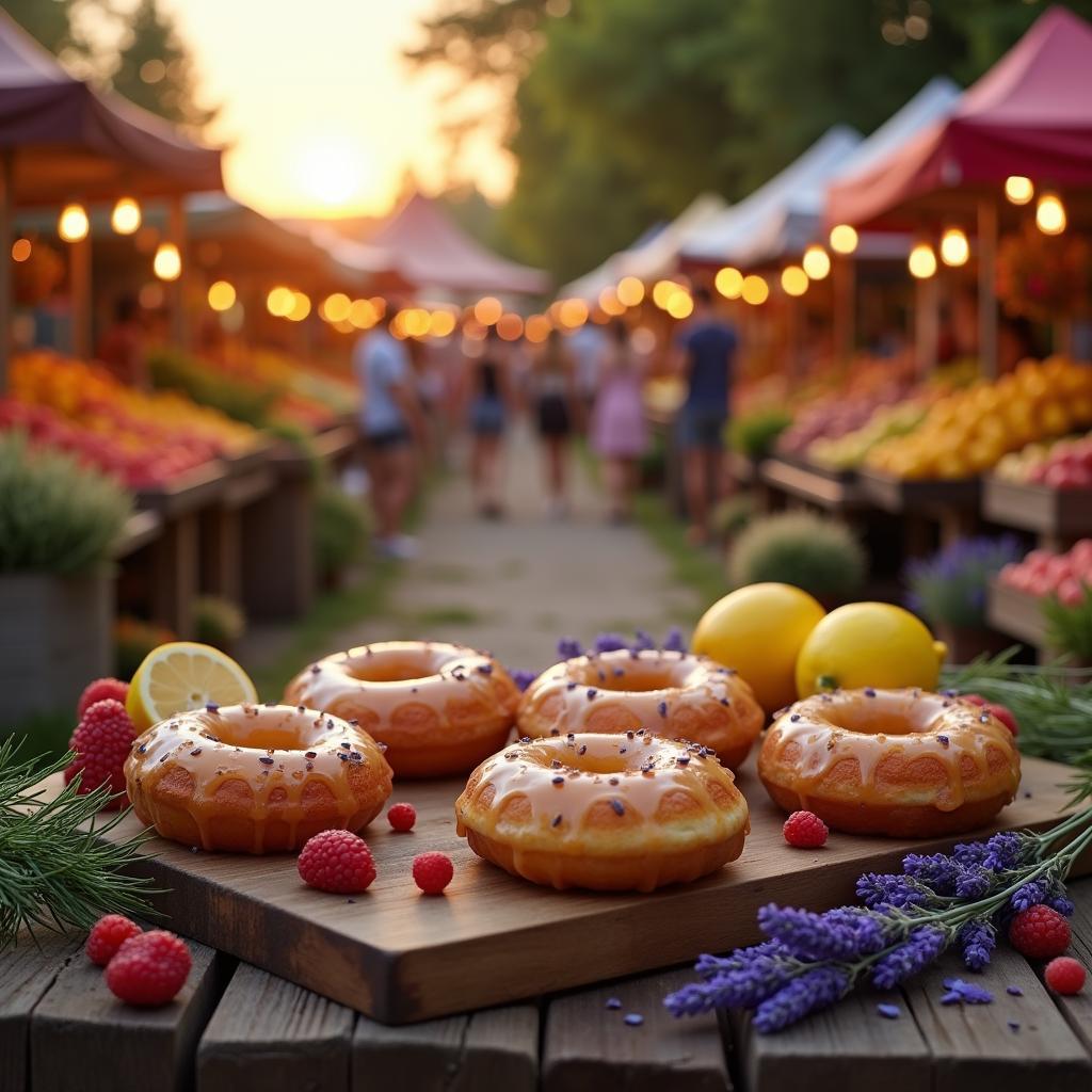 Lavender Honey Doughnuts with Lemon Glaze