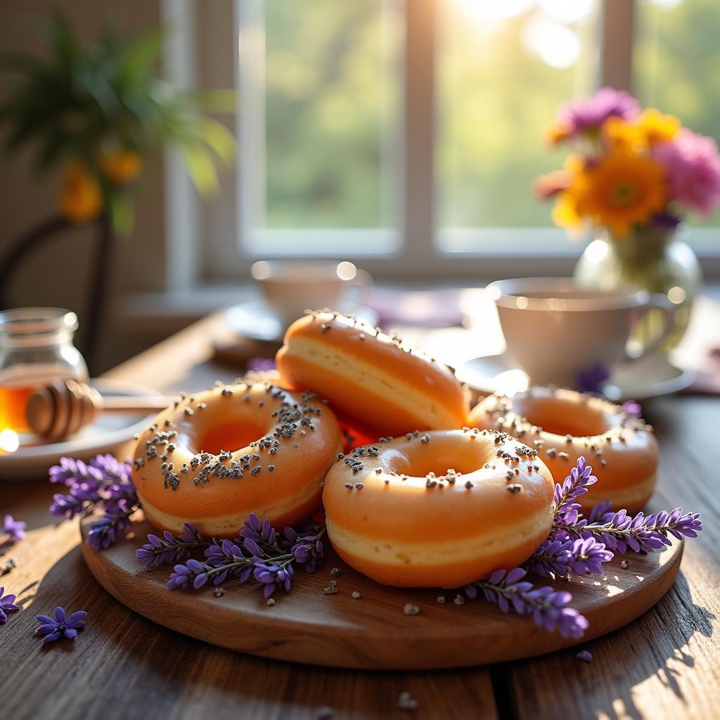 Whimsical Lavender Honey Doughnuts