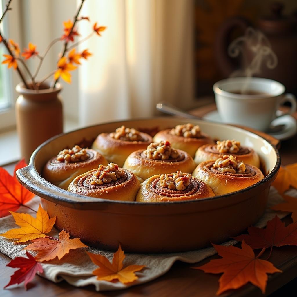 Whimsical Maple Walnut Cinnamon Rolls