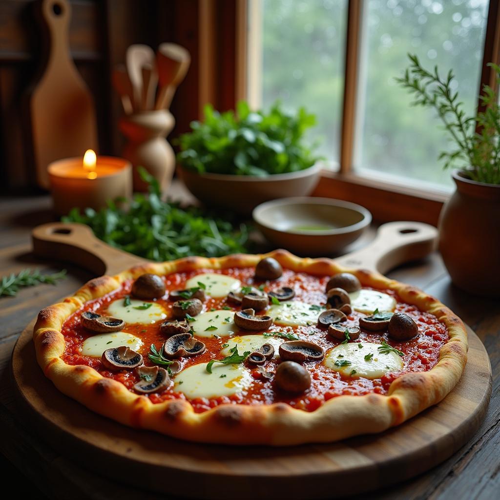 Whimsical Wild Mushroom & Truffle Pizza