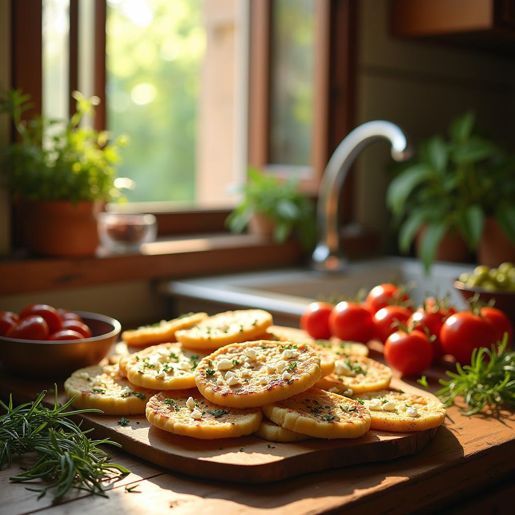 Herbed Olive Oil Flatbreads with Feta and Sun-Dried Tomatoes