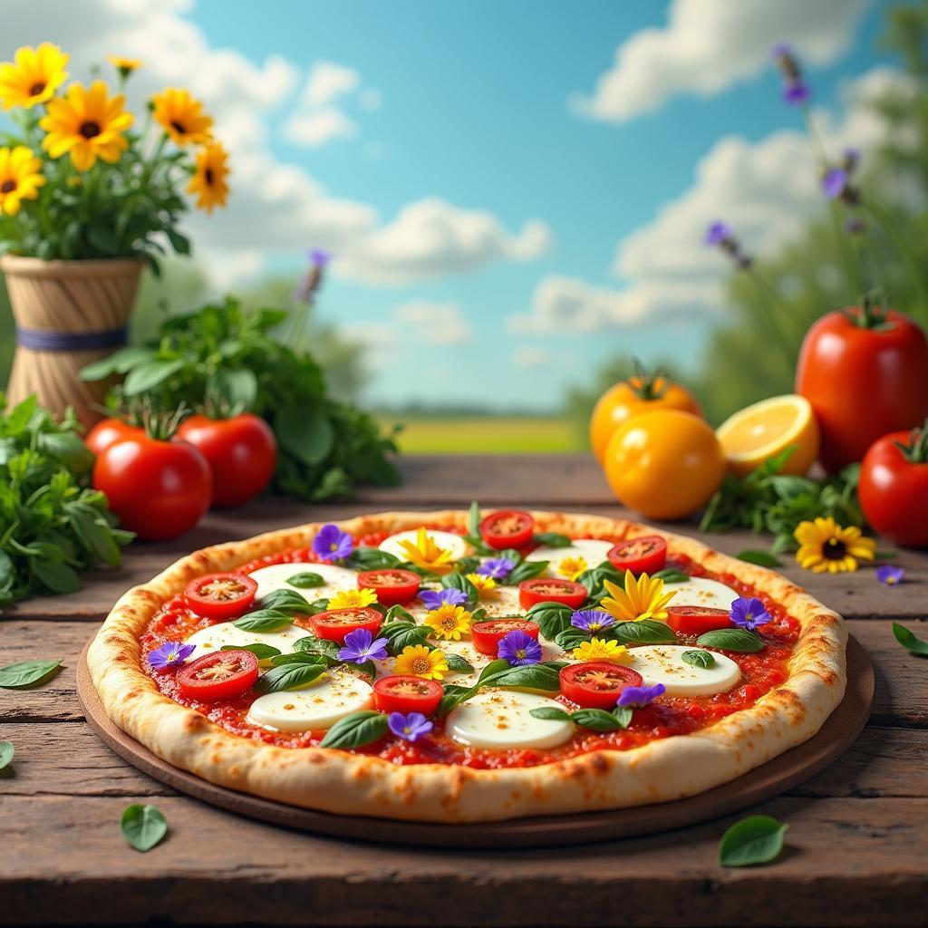 Whimsical Wildflower Pizza