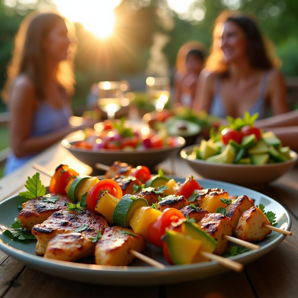 Grilled Citrus Herb Chicken Skewers with Avocado Salsa