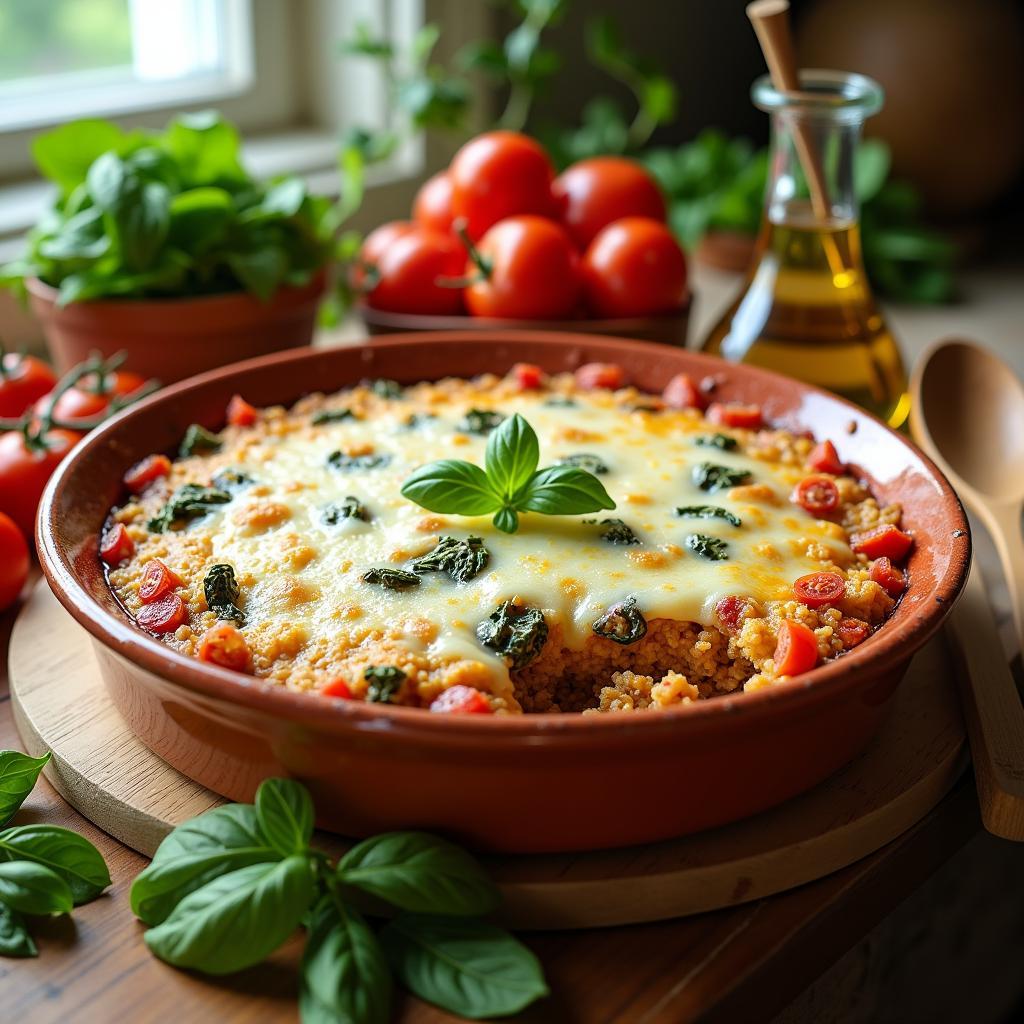 Sun-Dried Tomato and Spinach Quinoa Casserole