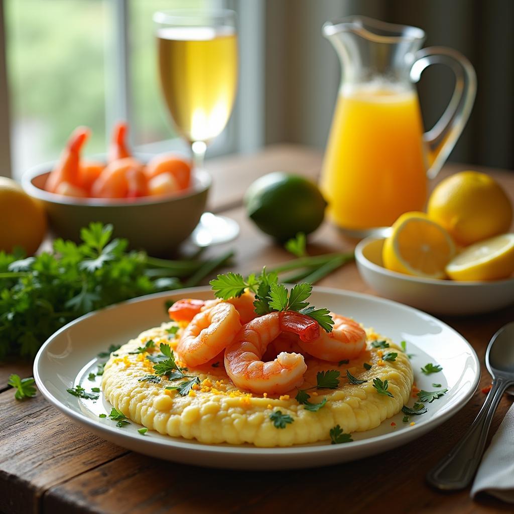 Herbed Citrus Grits with Spicy Shrimp