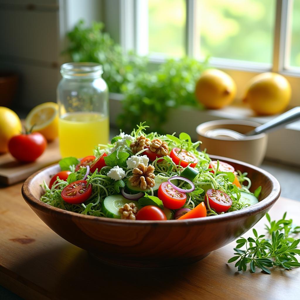 Vibrant Microgreen Salad with Citrus Vinaigrette