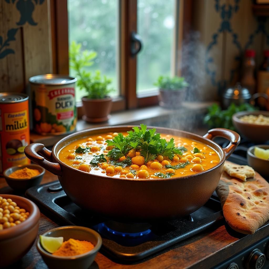 Golden Split Pea and Coconut Curry with Spinach