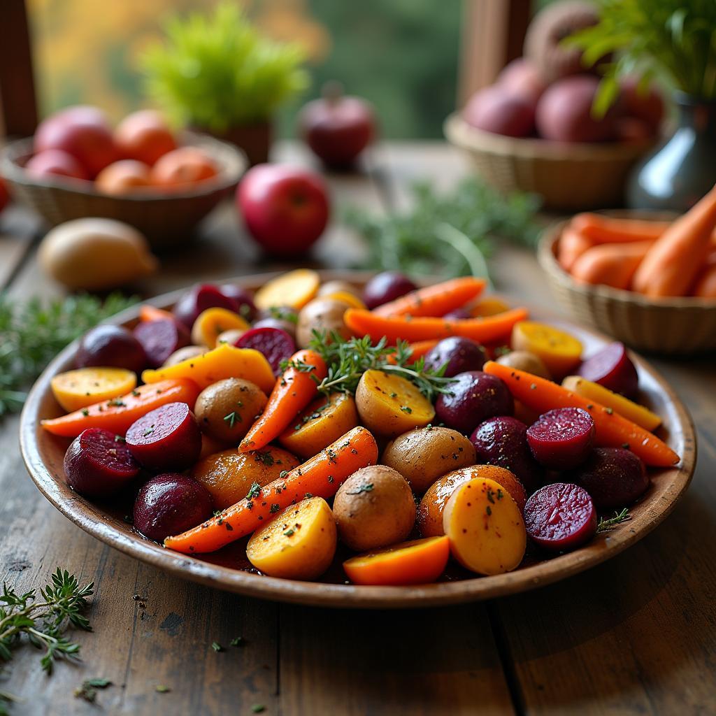 Roasted Root Vegetable Medley with Honey-Balsamic Glaze