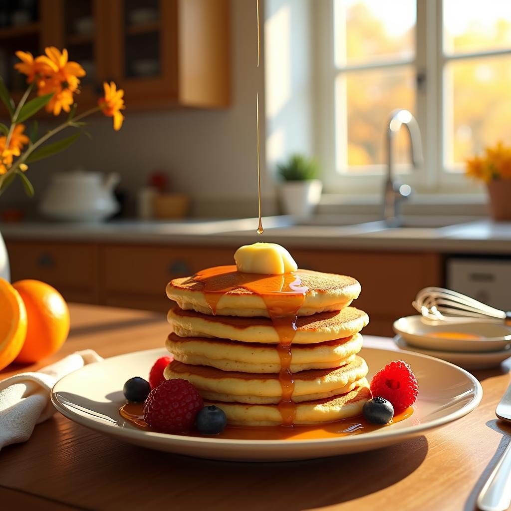 Spiced Orange Blossom Pancakes with Honeyed Cardamom Butter