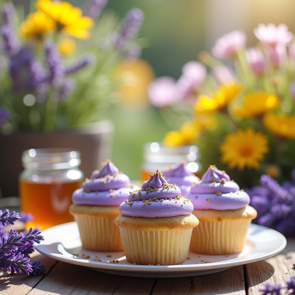 Whimsical Lavender Honey Cupcakes