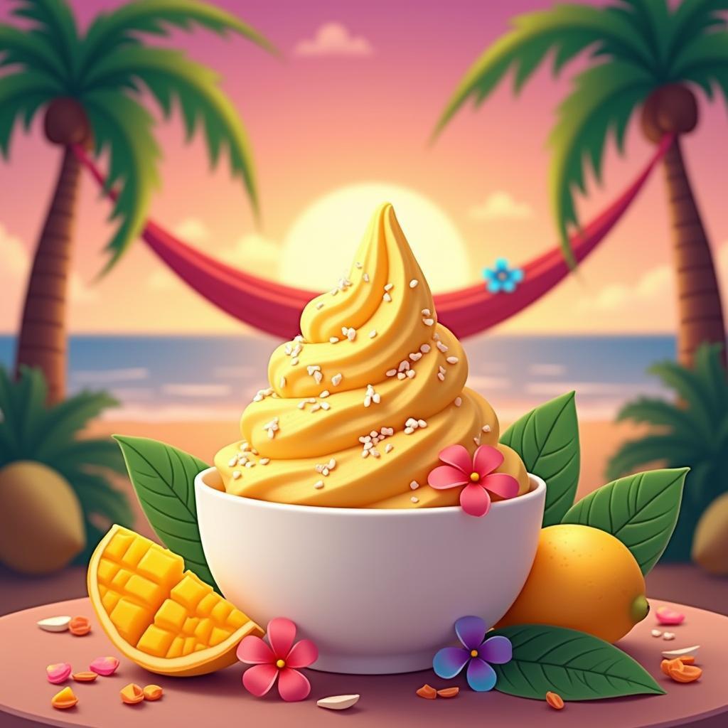 Chilled Bliss: Exotic Mango Coconut Frozen Yogurt