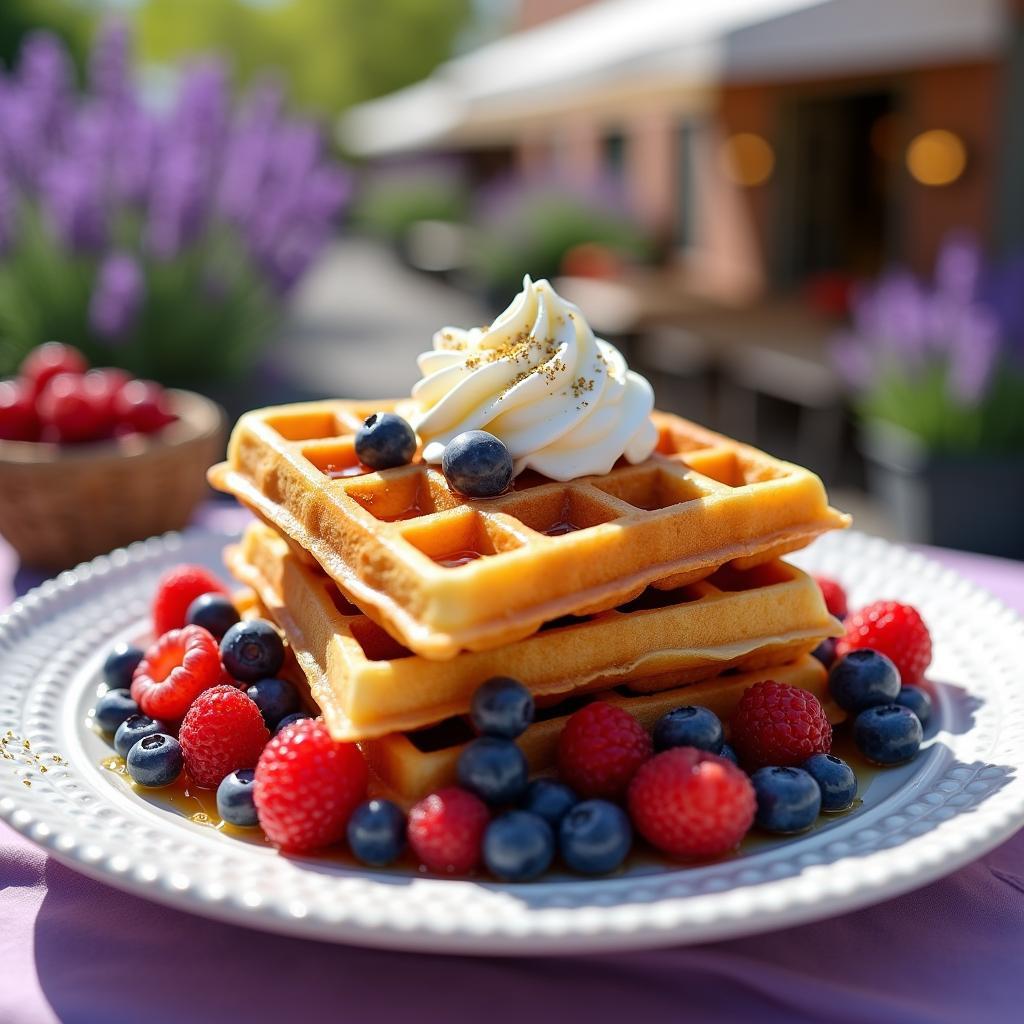 Whimsical Lavender Honey Waffles