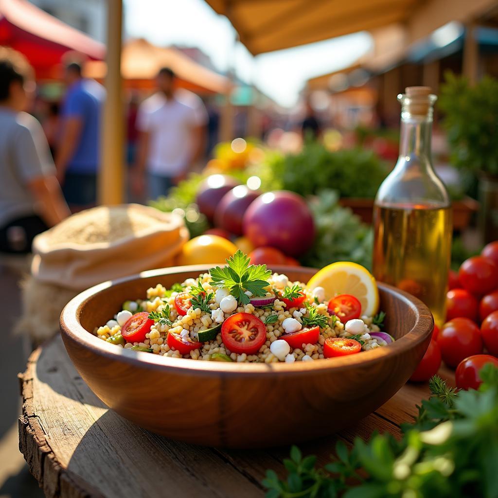 Farro Delight: A Wholesome Grain Salad with Roasted Vegetables