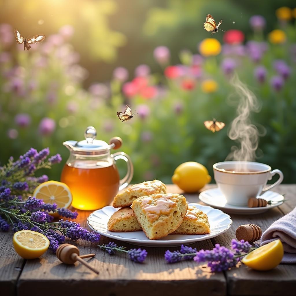 Lavender Honey Scones with Lemon Glaze