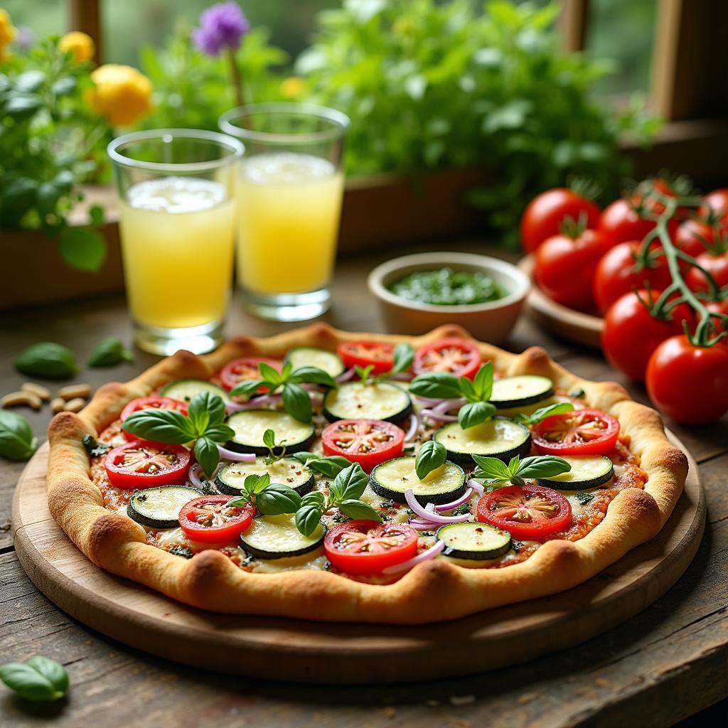 Garden Wonderland Pesto Pizza