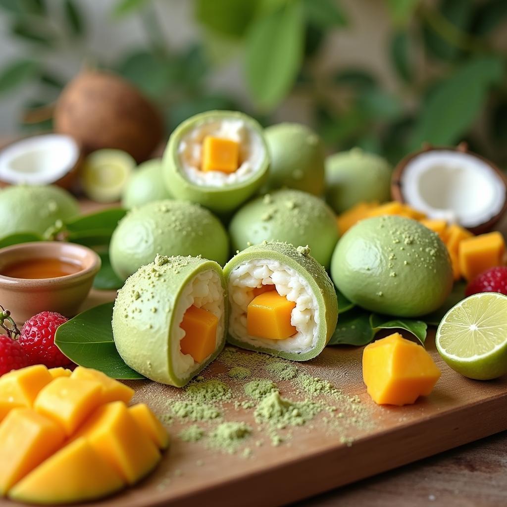 Heavenly Matcha Bao Buns with Mango Coconut Filling