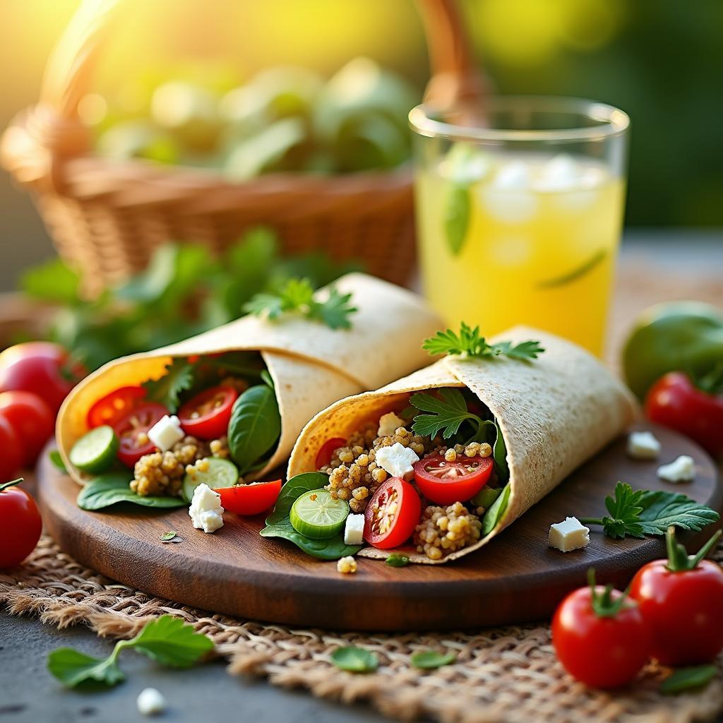 Spicy Mediterranean Quinoa Wraps