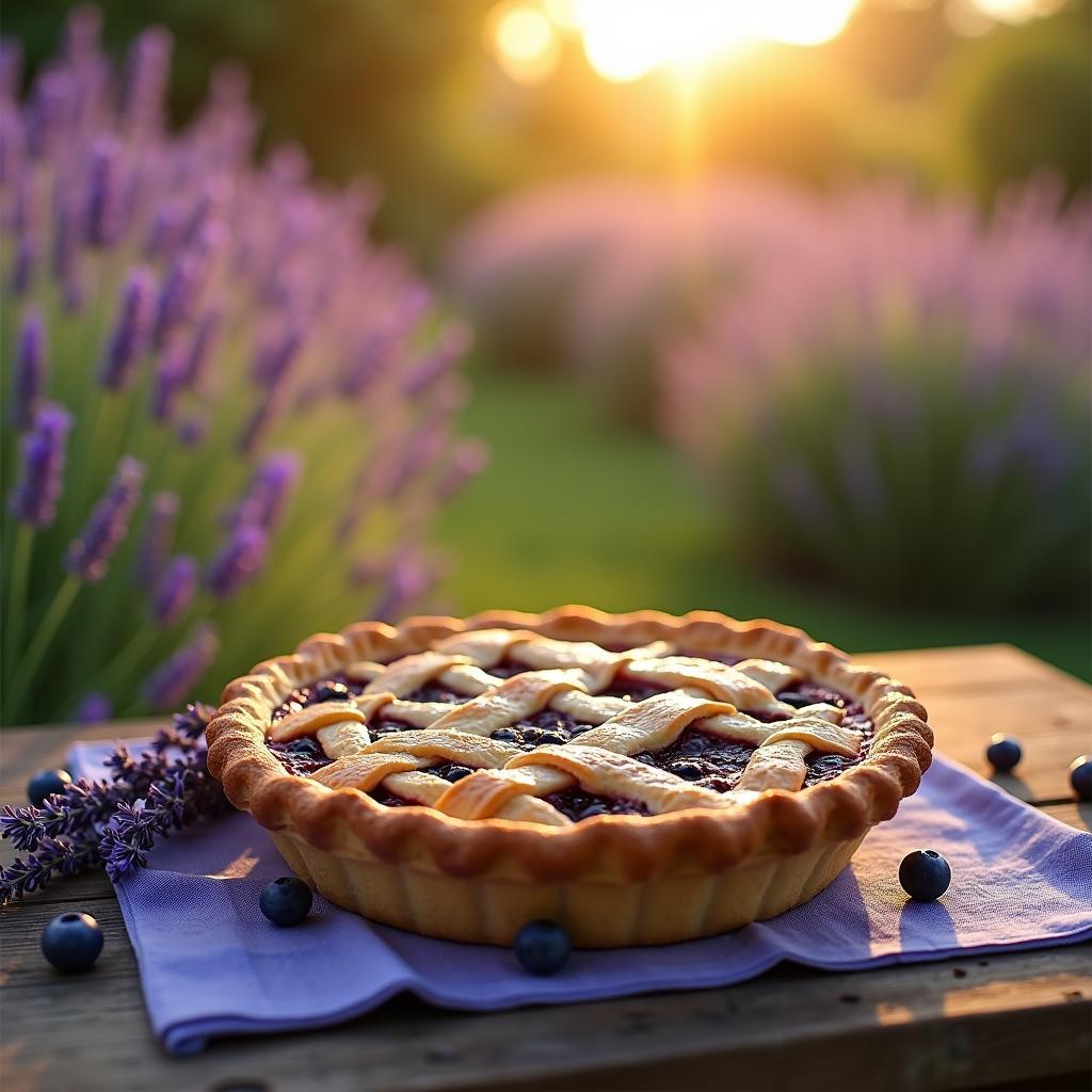 Whimsical Lavender Honey Blueberry Pie