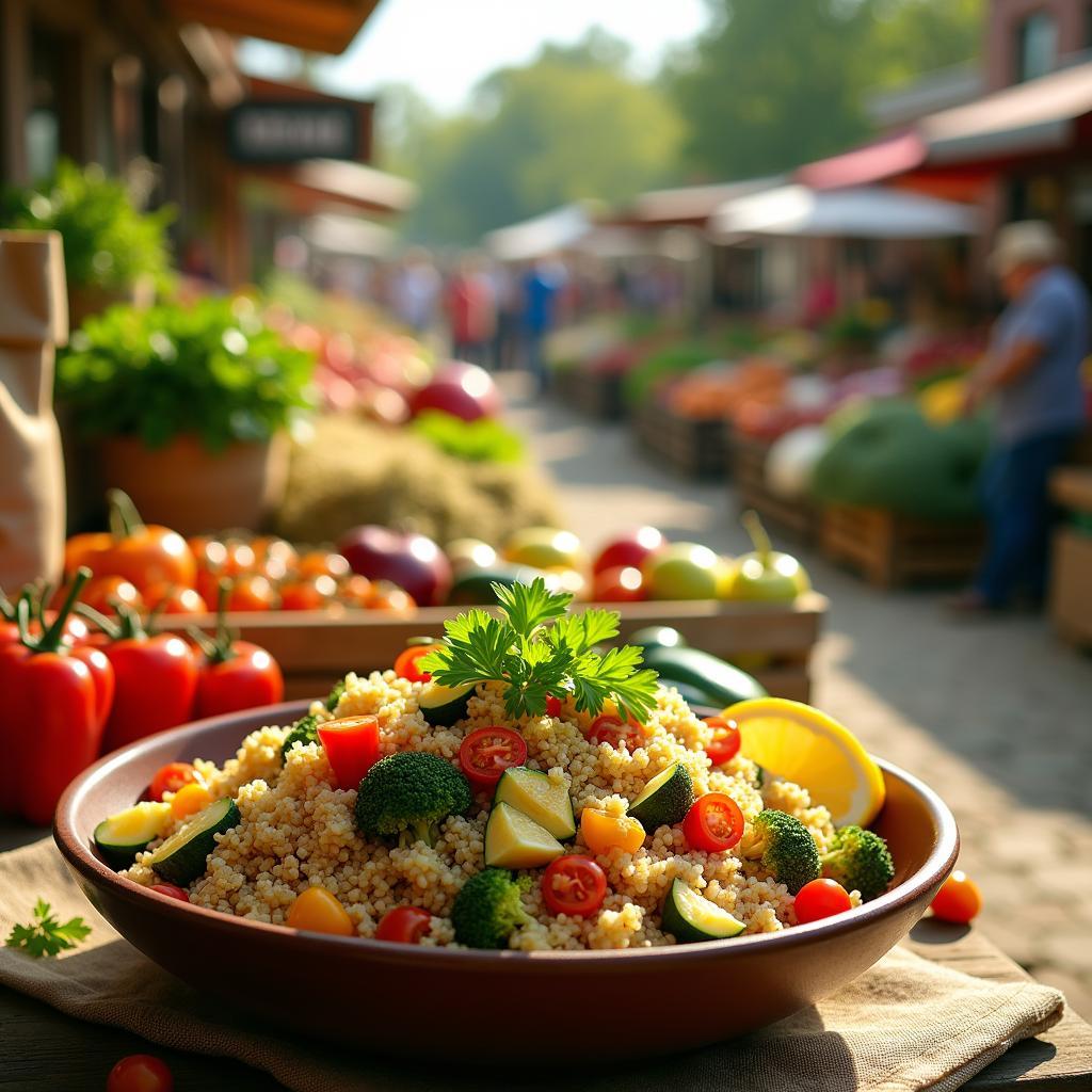 Golden Quinoa and Roasted Vegetable Medley