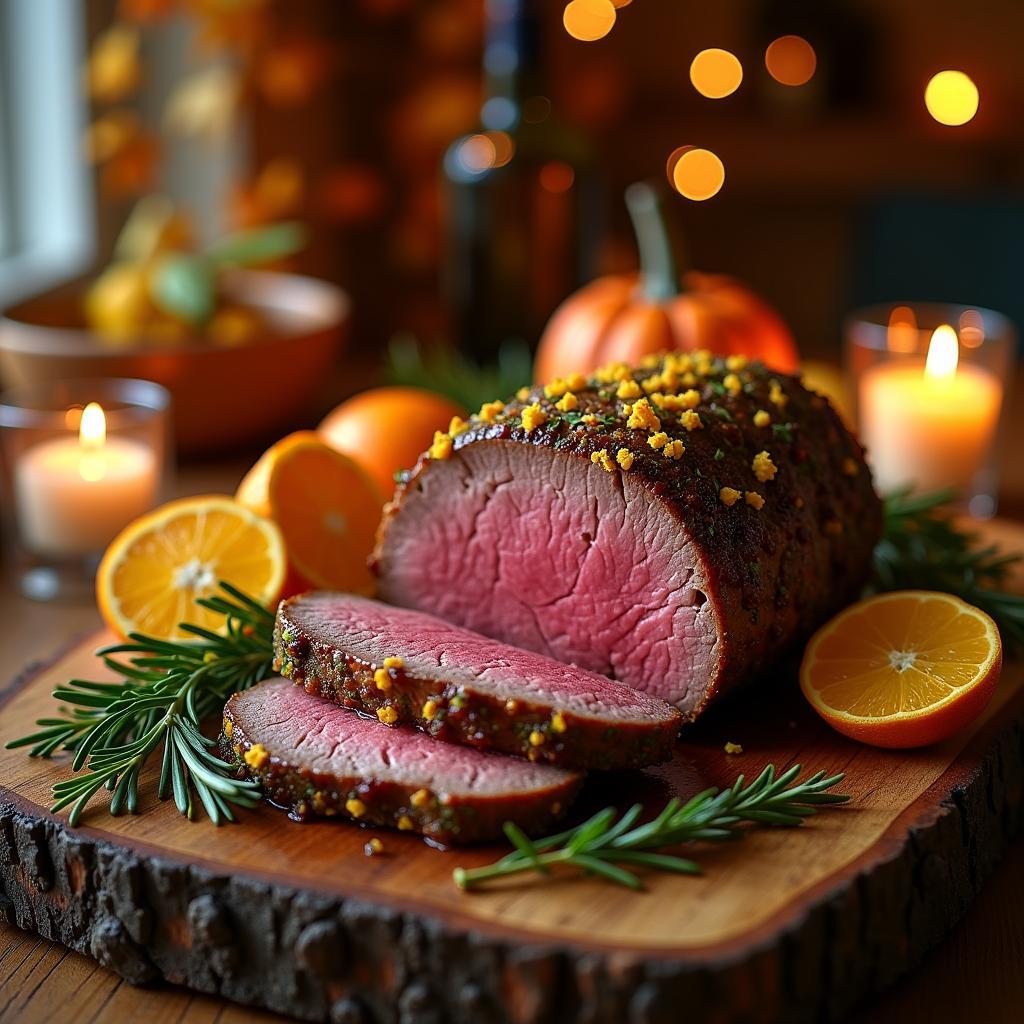 Herb-Crusted Roast with Citrus Glaze