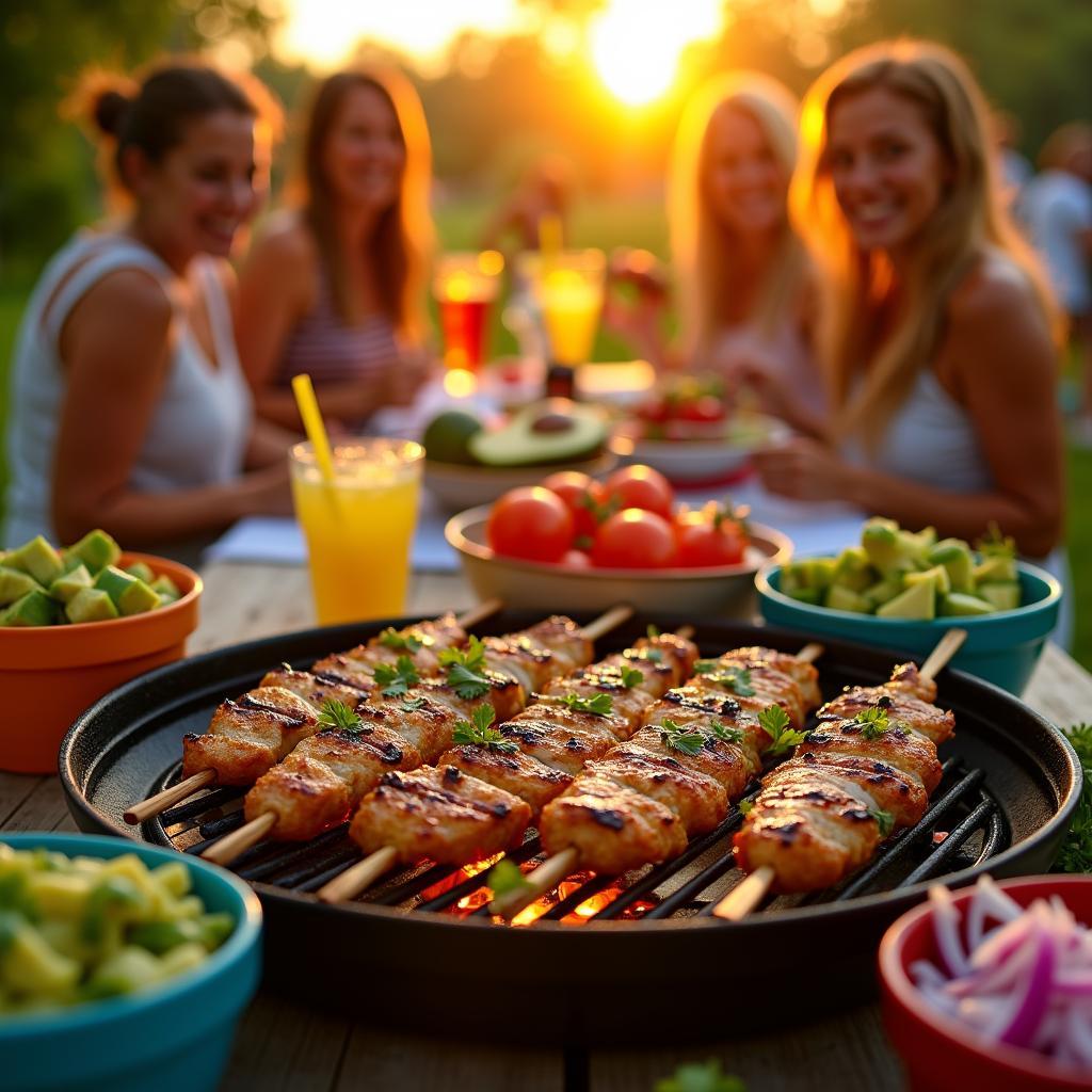 Grilled Citrus Herb Chicken Skewers with Avocado Salsa