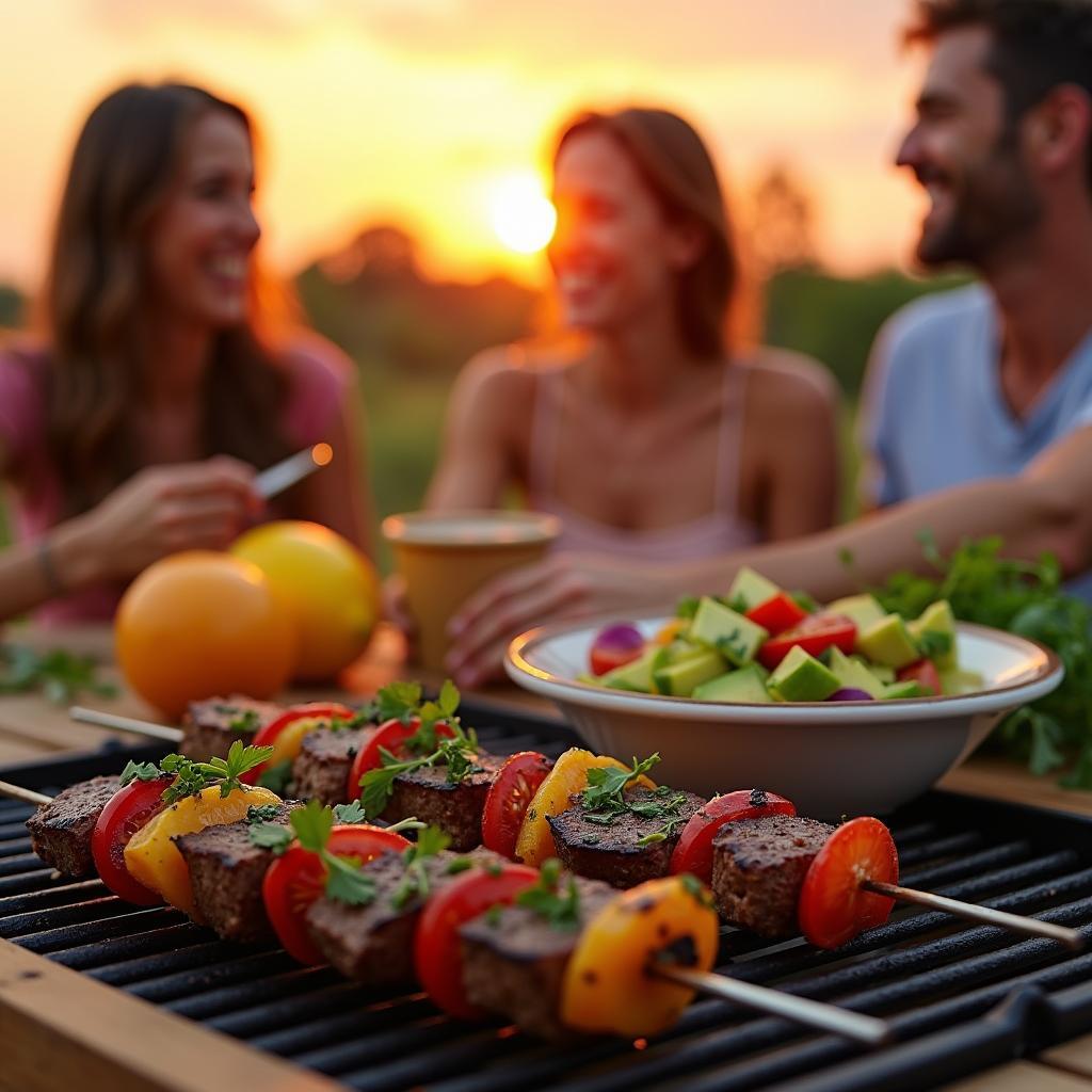 Spiced Citrus Beef Skewers with Avocado Salsa