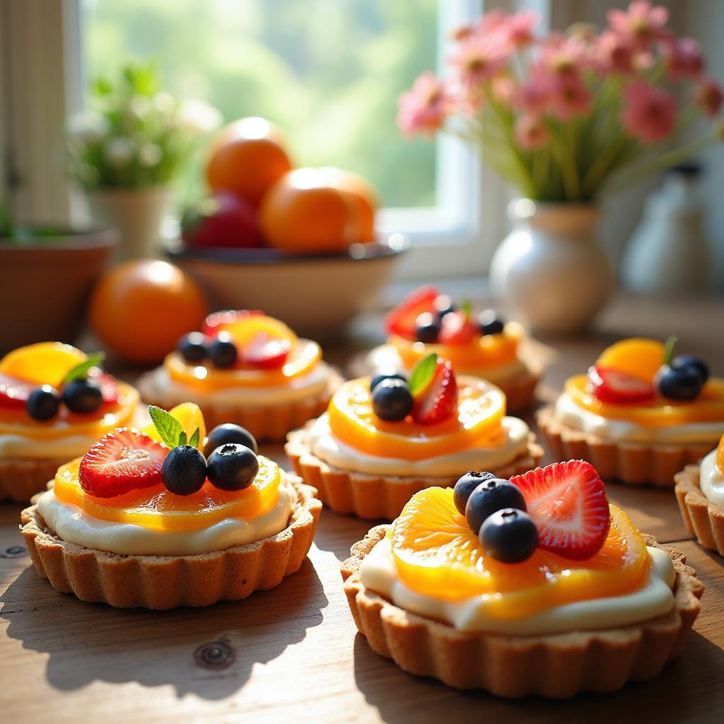 Exquisite Citrus and Berry Fruit Tarts