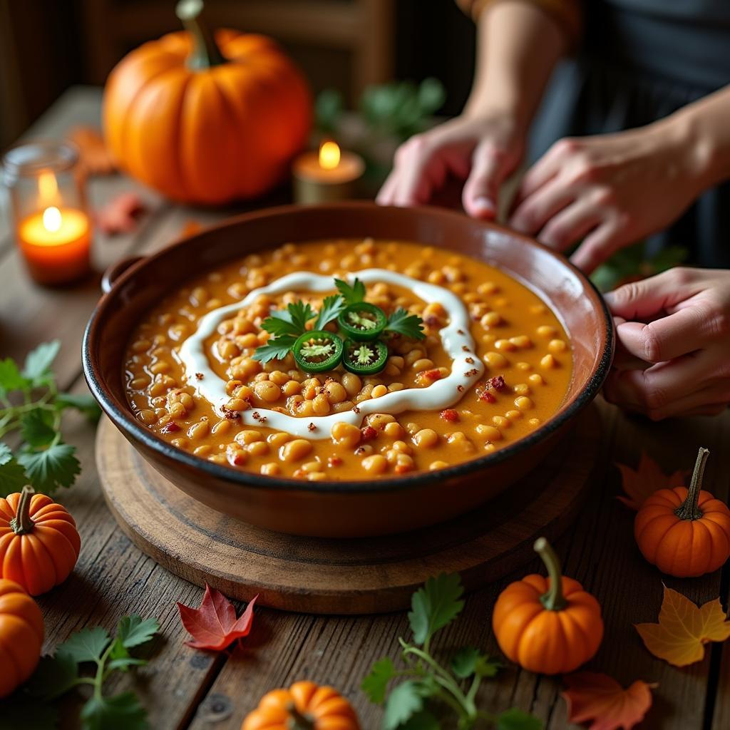 Heavenly Spiced Pinto Beans with Smoky Coconut Cream