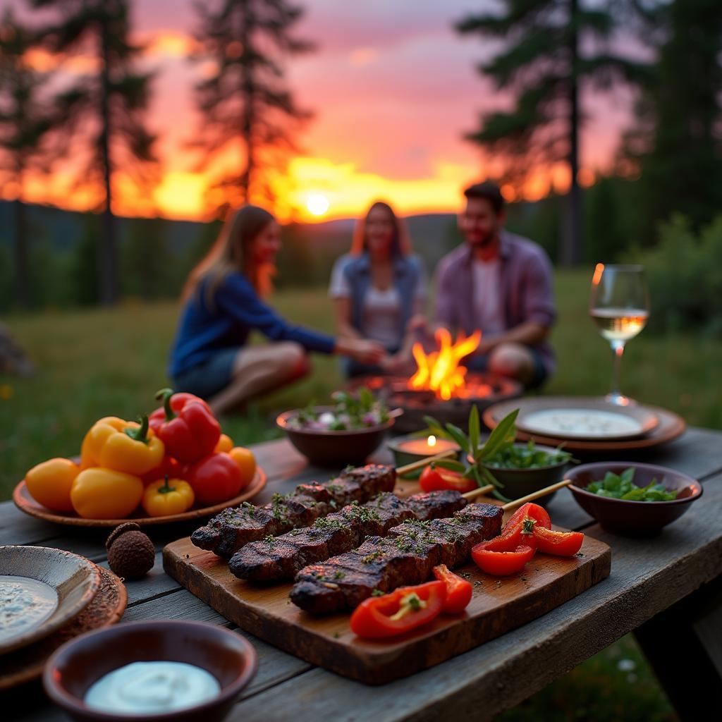 Wild Game Medley: Herb-Crusted Venison and Bison Skewers