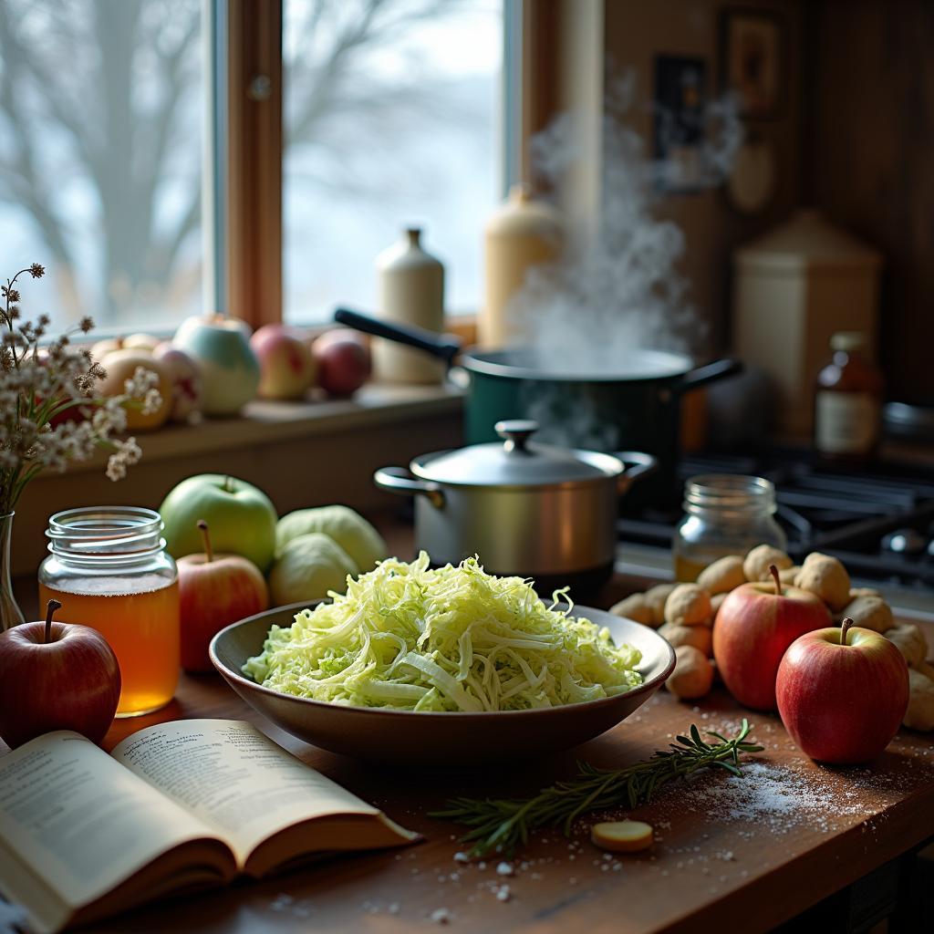 Whimsical Winter Sauerkraut with a Twist of Apple and Caraway