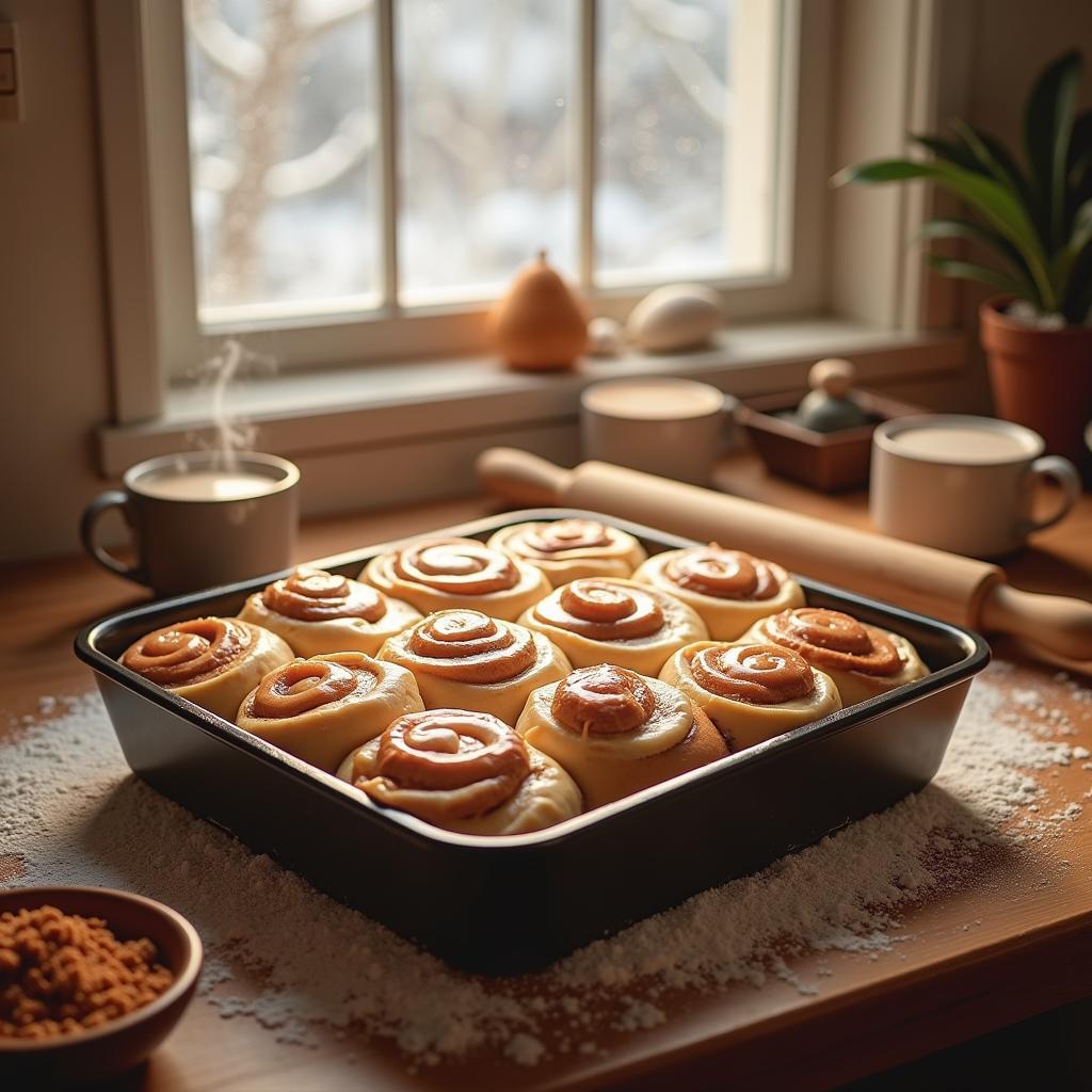 Heavenly Spiced Cinnamon Rolls with Maple Cream Cheese Frosting